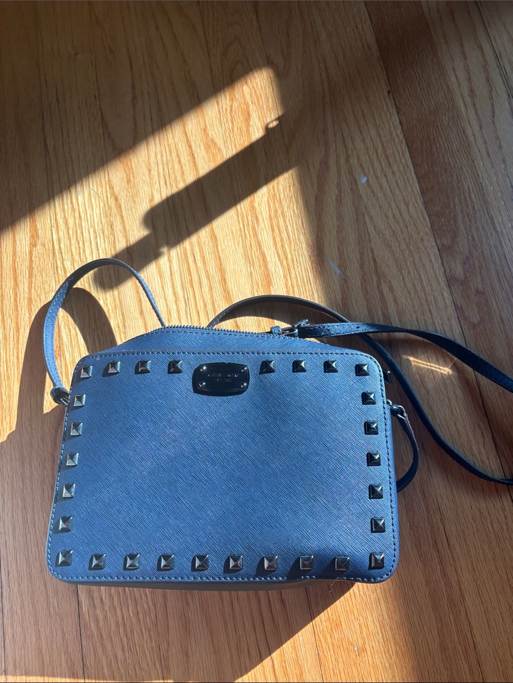 Michael Kors Blue Stud-Trim Crossbody Bag